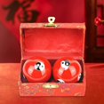 thumbnail image 4 of Balles de Baoding Portables avec Rangement Boîte de massage pour Mains Durable pour Enfants Parents Âgés Tai Chi Rouge, 4 of 9