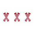 thumbnail image 1 of ZheElen Easy To Wear Over Knee Socks Highly Elastic And Durable Soft And Breathable Wide Application Polyester Easy To Match Red and white 3Set, 1 of 6