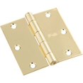 thumbnail image 1 of Door Hinge, Interior, Square-Edge, Bright Brass, 3-1/2 In., 3-Pk. - N830-320, 1 of 1