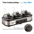 thumbnail image 3 of Heynemo Triple Slow Cooker 3x1.5 QT Stainless Steel Buffet Server, 3 of 5