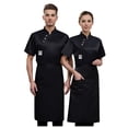 thumbnail image 3 of Men's Cardigan Unisex Chef Coat Jacket for Cooking Restaurant Work Kitchen Apparel Tops, 3 of 7