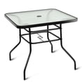 thumbnail image 5 of Costway 31.5'' Patio Square Table Tempered Glass Steel Frame Outdoor Pool Yard Garden, 5 of 5