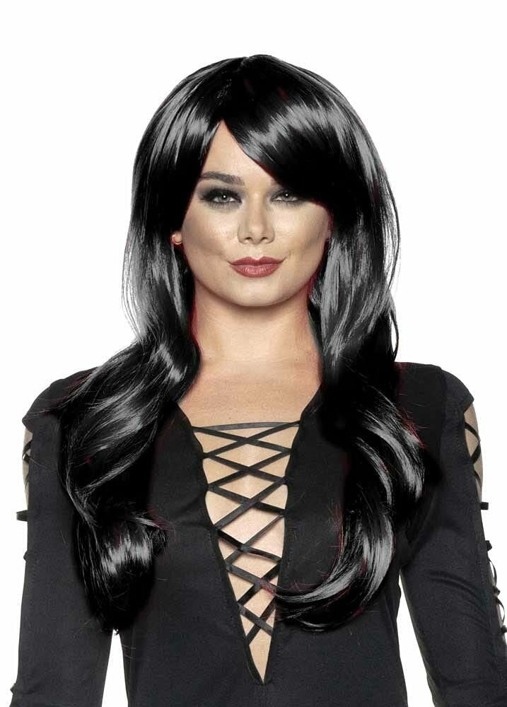 Underwraps Long Sassy Womens Adjustable Adult Costume Wig Black