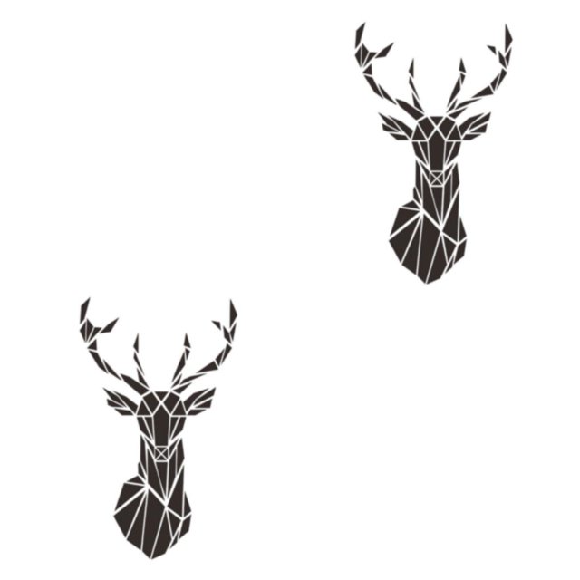 Redempat Living Space With 3D Mirror Deer Wall Sticker Easy To Paste And Remove black L 2Set