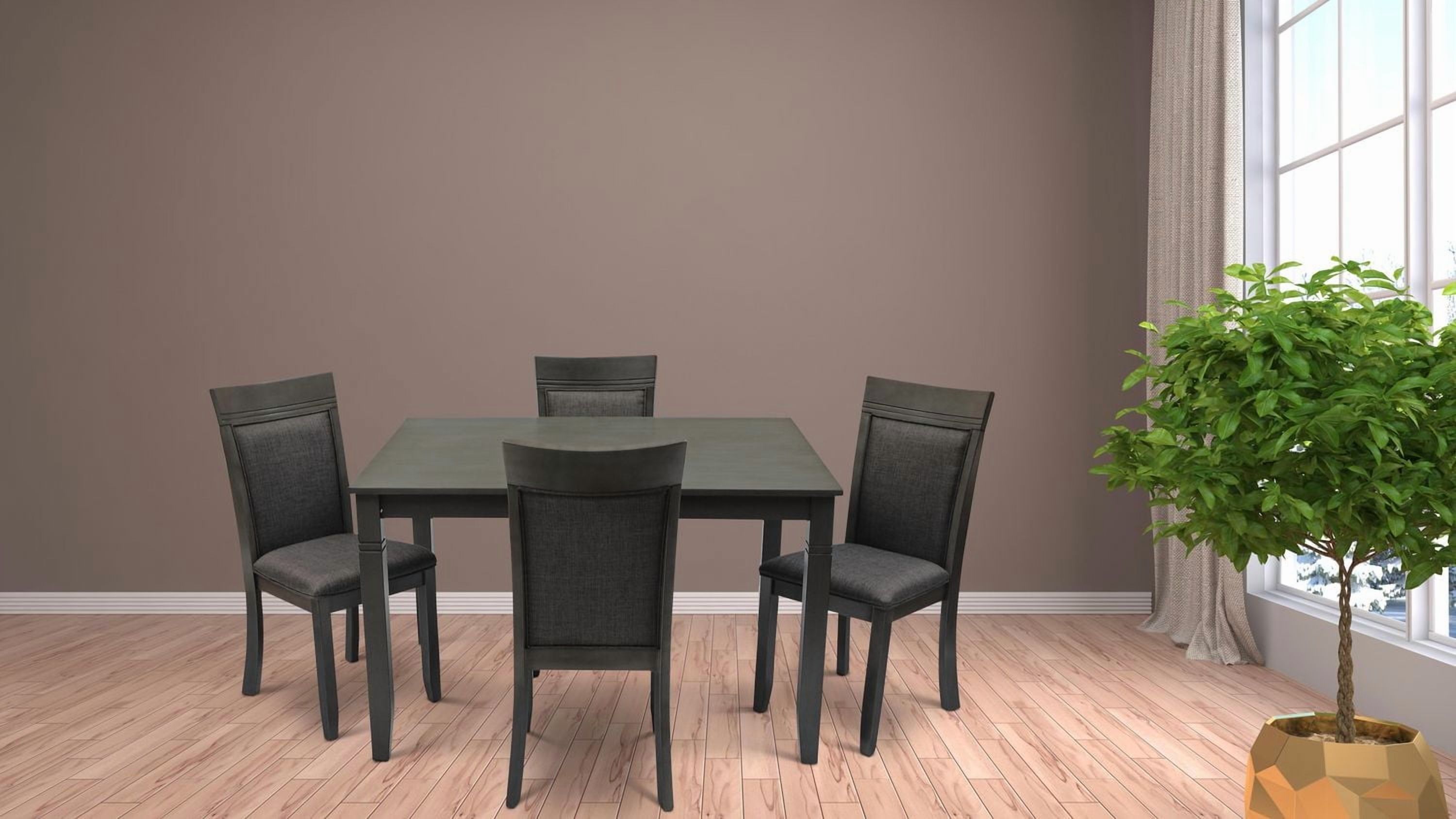 Table de salle à manger Nellie en bois massif K-Living en gris