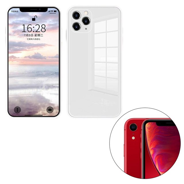 ziyahi Glass Back Phone Covers with Solid Color Full Rugged Bumper Anti-Slip Design for Iphone 7P/8P/7/8/XS Max/XR/X/XS