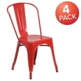 thumbnail image 4 of Commercial Grade 4 Pack Red Metal Indoor-Outdoor Stackable Chair, 4 of 9