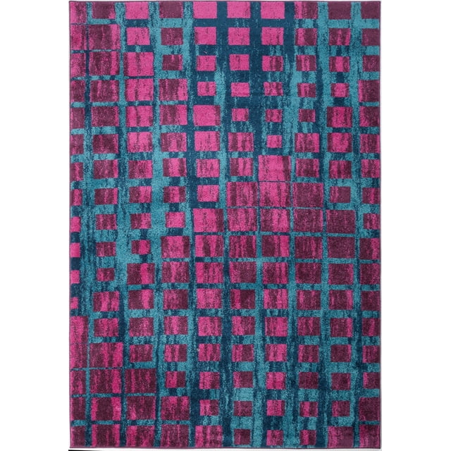 Ladole Rugs Pink Turquoise Blue Indoor Outdoor Area Rug Mat Carpet Runner for Living Bed room Entry way Patio Small Medium Large Long Non Slip Skid Size 3x5. 4x6, 5 x 8, 7 x 10, 9 by 12, 11 feet ft