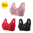 thumbnail image 3 of Bigersell Bra Front Closure 3pcs Sport Bra Style R-60 Breathable Soft Cup Bras Pack R-60-pinky, 3 of 6