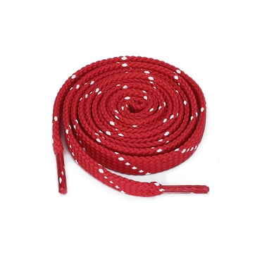 INSPIRE CHIC 3 Pairs Double Color Twill Athletic Flat Shoelaces Long Shoestrings for All Types of Casual Sneakers Red White 120 cm/47.2"
