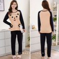 thumbnail image 4 of Pyjama pour Femme Femme Col Rond Ample Manches Longues Chemise + Pantalon Long Pyjama Ensemble Deux Pièces, 4 of 5