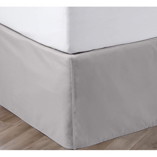 SGI Bedding 11 Inch Pleated Bed Skirt | Microfiber Bed Skirt | Fade Resistant, Wrinkle Free, Anti-static, Decorative, Extra Storage Space, Clutter-Free | Full, Light Gray