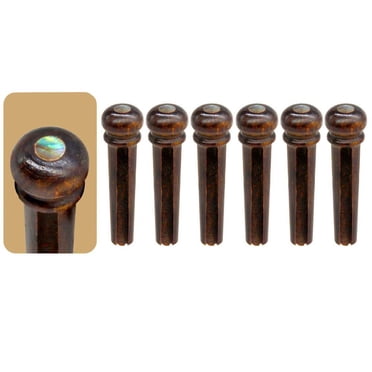 Guitar Bridge Pins – Cocobolo Wood for 6 & 12 String Acoustic – Small Abalone Dot – 30mm Length – Accurate Fit Replacement – Natural Wood