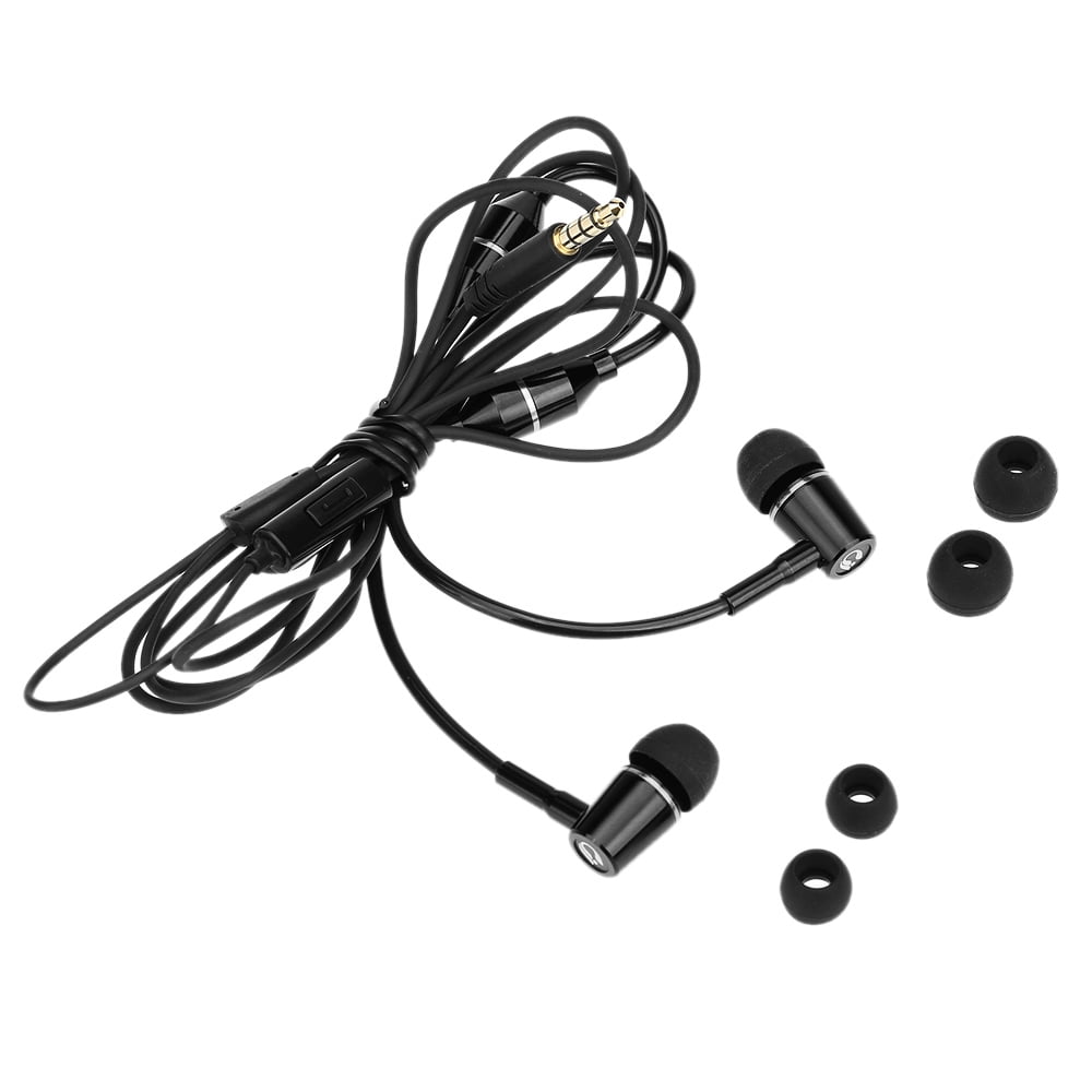 FC12 Stereo Music Headset Air Tube 3.5mm Anti-radiation Earphone In-ear Headphone Radiation Free Noise Reduction Line Control with Mic Black for Smart Phones Desktop Notebook Tablet PC