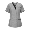 thumbnail image 1 of Baysbule Tunique d'Infirmière à Col en V pour Femmes Uniforme de Clinique Chemise de Protection Douce et Confortable à Manches Courtes, 1 of 2