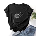 thumbnail image 4 of Meichang T-Shirts Graphiques Tendance pour Femmes Nouveauté Drôle Mignon T-Shirts à Imprimé Pissenlit Décontractés Col Rond Manches Courtes T-Shirts Légers Hauts, 4 of 7