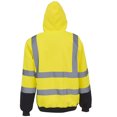 thumbnail image 4 of VEKDONE Safety Reflective Tops for Men High Visibility Work Reflective Construction Hooded Sweatshirts Waterproof Drawstring Hoodie with Pocket Yellow XL, 4 of 5