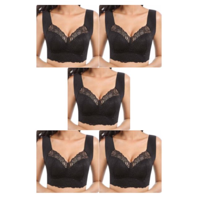 mmirethe Ribless Bra Lace Offers Skin-Friendly And Breathable Comfort For Women Widened Shoulder Strap Is Stable And Does Not 4XL 5Set