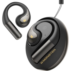 Monster Écouteurs d'oreilles ouverts, Bluetooth 5.4 Casques sans fil avec son stéréo, 24H Playback, Crystal Clear Calls, boîtier rotatif élégant avec lanyard, écouteurs sans fil à l'oreille ouverte résistant à la sueur