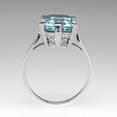 thumbnail image 4 of 925 Sterling Silver Ring Emerald Cut Aquamarine Ring Natural Aquamarine Ring March Birthstone Ring Unique Aquamarine Ring, 4 of 5