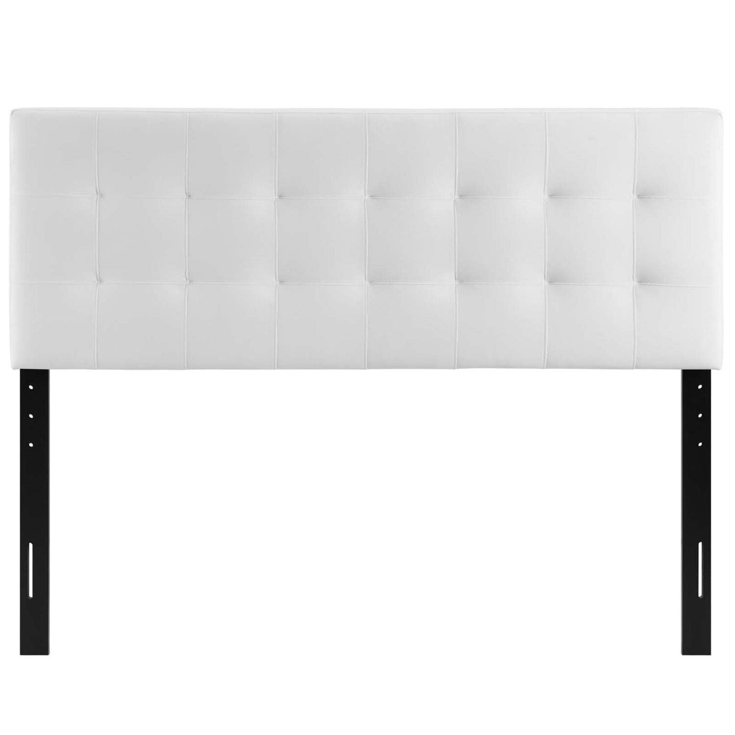 Modway Lily Grand Lit Tête de Lit Capitonnée en Velours de Performance, Blanc