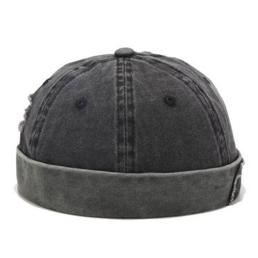 Nvzi men's patch distressed longshoreman hat hip hop beanie hat (black)