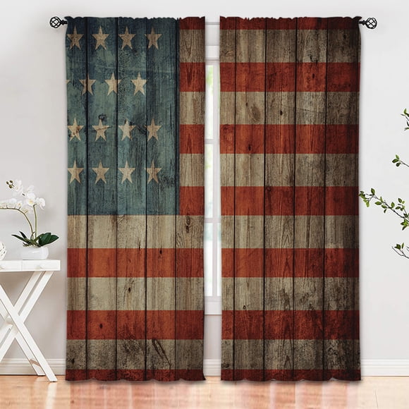 5 Sizes Window Valances USA Flag Valance Curtains 4th Of July Patriotism Independence Day Valance For Kitchen Living Room Cafes