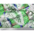 thumbnail image 2 of Soimoi Green polyester Crepe Fabric Geometric & Leopard Animal Skin Decor Fabric Printed Yard 42 Inch Wide, 2 of 3