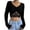 Black, variant on HUITKMM Women's Shirts Women's Crop Top V Neck Crop Top Long Sleeve T Shirt Cropped Long Sleeve Shirt with Lace