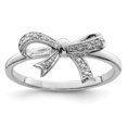 thumbnail image 1 of Bague Nœud en Diamant Plaqué Rhodium en Argent Sterling 925, 1 of 2