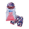 thumbnail image 1 of Faithtur Débardeurs à Rayures pour Enfants avec Capuche + Shorts Imprimés Étoiles, 1 of 10