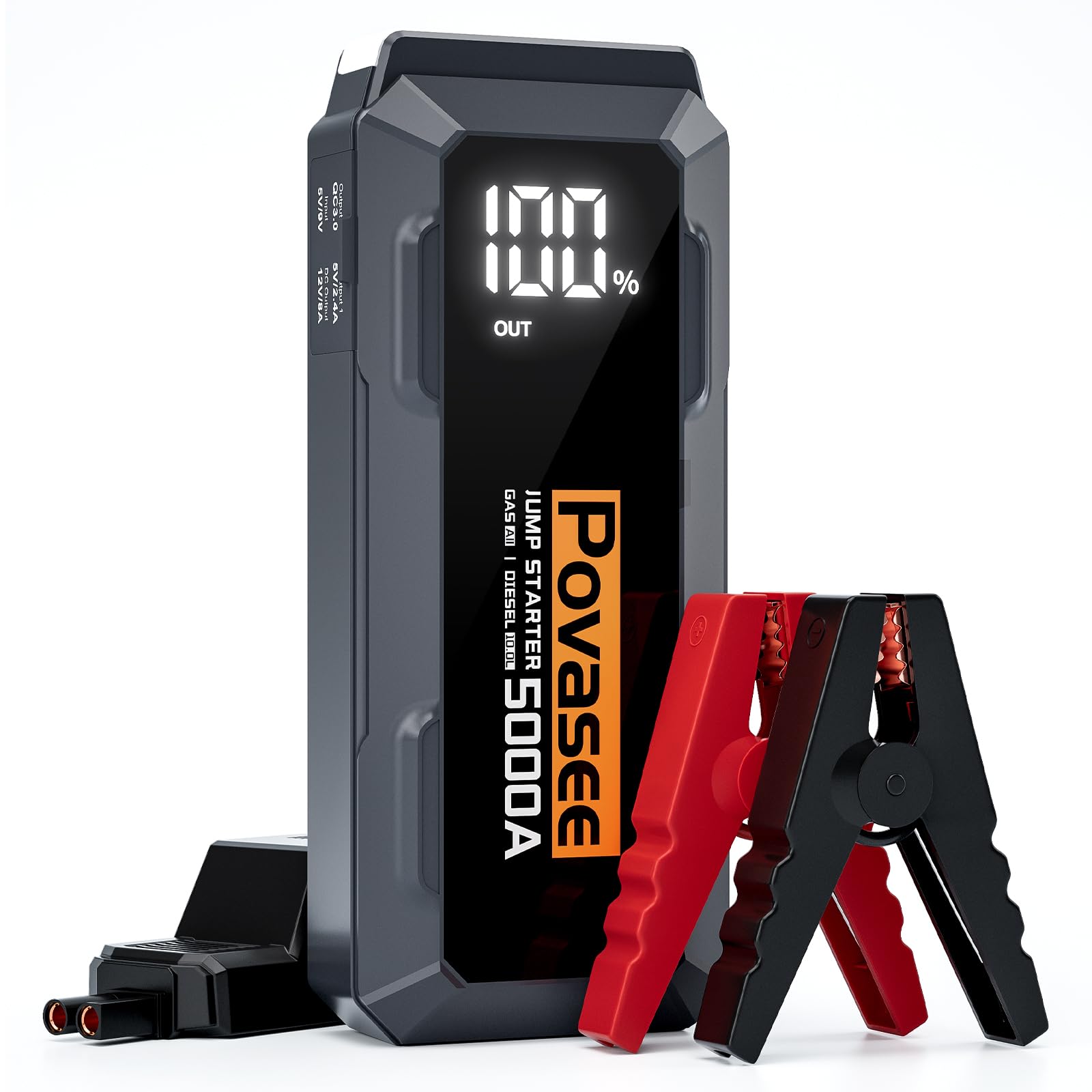5000A Jump Starter Povasee A40 Car BatteryJump Starter, 12V Jump Box for Car Up to All Gas or 10L Diesel Engine Battery Jumper St