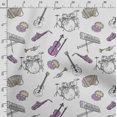 thumbnail image 3 of Soimoi Musical Instruments Print, Silk Fabric, Decor Sewing Fabric by The Yard 42 Inch Wide,Decorative Fabric for Shirts Suits Ties, White, 3 of 5