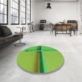 thumbnail image 4 of Ahgly Tapis d'Intérieur Lavable en Machine Carré Transitionnel Vert Émeraude, 3 Pieds Carré, 4 of 7