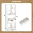 thumbnail image 3 of Costway 1 PCS 51" Tall Bookcase with Drawer 7 Open Cubes Anti-toppling Kits for Study Home Office White, 3 of 10