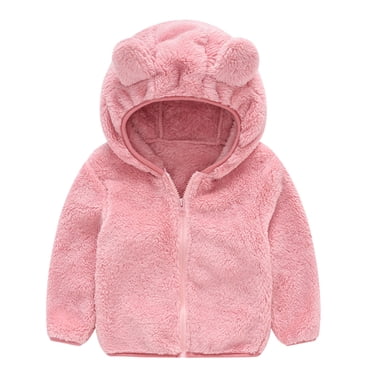 Kcodviy Coat Warm Ear Cute Toddler Windbreaker Jacket Boy Hooded Baby Kids Girls Flannel Jacket Outwear Toddler Thick Zipper Cat N Coat Fleece Girls Coat&Jacket
