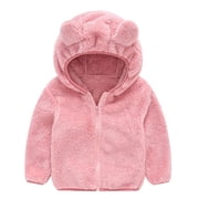 Baby Boys Girls Winter Coat Fleece Cute Bear Ear with Hoods for Baby Infant Child Down Jacket Warm Thick Clothes 2-3 Years