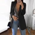 thumbnail image 1 of EGNMCR Womens Casual Pocketed Office Blazers Oversized Open Front Cardigans Jacket Work Suit, 1 of 6
