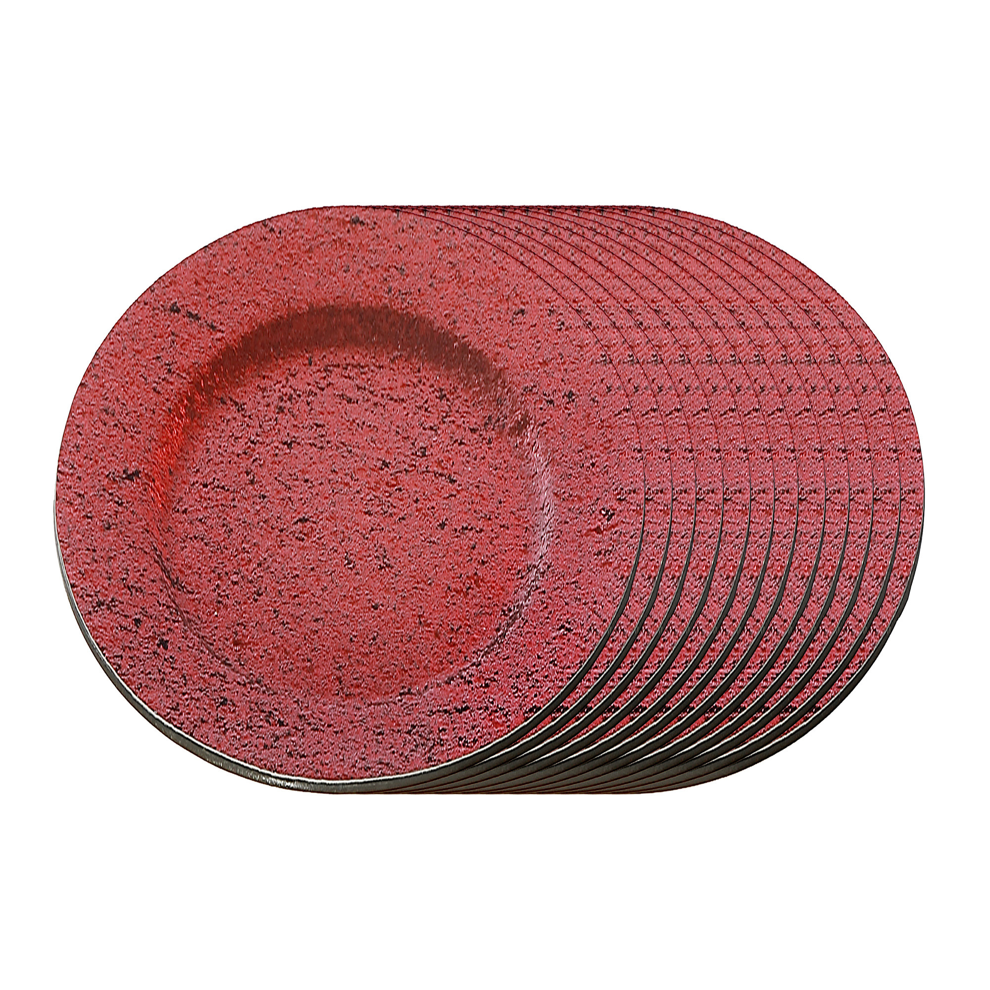 Assiette De Présentation (Paillettes) (Rouge) (33 Cm) - Lot De 12