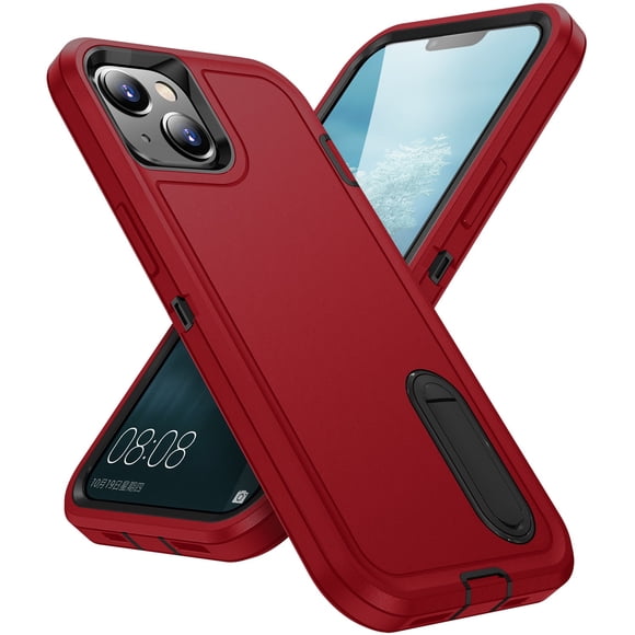 JTCASES Compatible with iPhone 15 Case Heavy Duty Protective Rugged Phone Case, Full Body Anti-dust Shockproof Drop Proof Armor Durable Cover Case for iPhone 15 6.1 inch, Orange/Clear