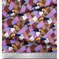 thumbnail image 3 of Soimoi Georgette Viscose Fabric Check & Toucan Bird Decor Fabric Printed Yard 42 Inch Wide, 3 of 4