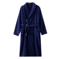 thumbnail image 1 of Womens Fashion Robe Bathrobe Lengthening Keep Warm Lapel Same Style For Men And Women Long Sleeve, 1 of 3