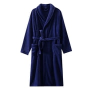 Womens Fashion Robe Bathrobe Lengthening Keep Warm Lapel Same Style For Men And Women Long Sleeve