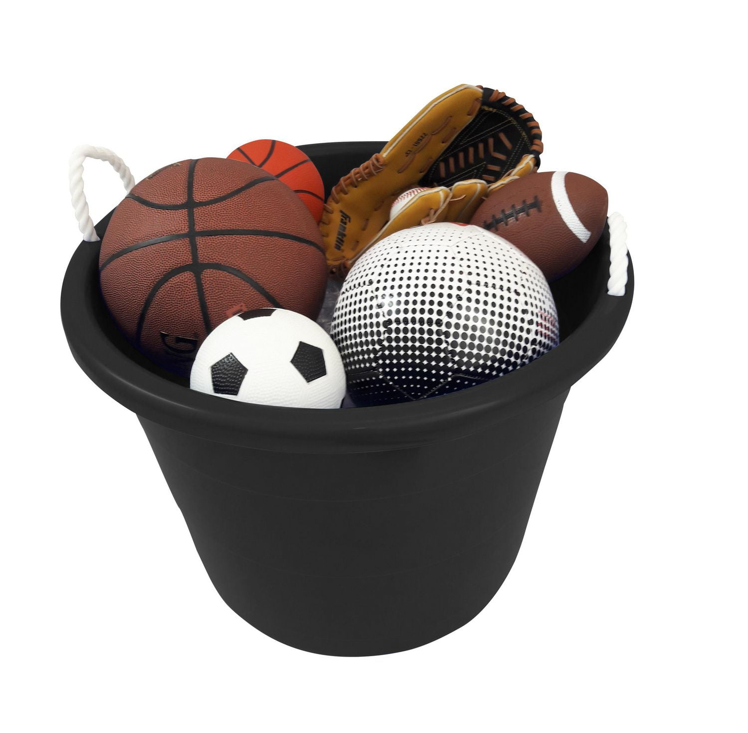 Homz® 17 Gallon Rope-Handled Tub, Black