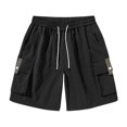 thumbnail image 2 of Yuyuzo Shorts Cargo pour Hommes à Taille Élastique, Couleur Unie, Randonnée en Plein Air, Été, Plage, Voyage, Shorts avec Poches, 2 of 4