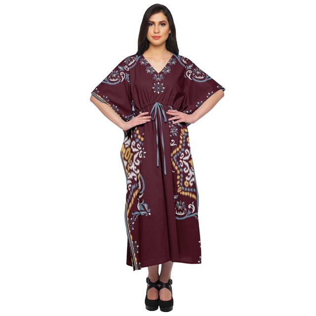 Moomaya Kaftan de Plage, Paréo de Bikini, Robe Longue Maxi Caftan pour Femmes