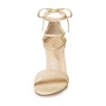 thumbnail image 2 of BLISSFUL STEP Sandales pour Femmes Unies d'Été à Talons Blocs à Lacets Beige 9,5, 2 of 8
