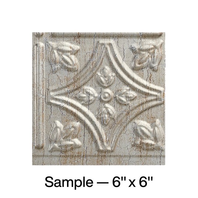 Fasade Traditional Style 1 Decorative Vinyl Backsplash Panel Vintage Metal 6x6 Inch Sample