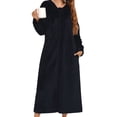 thumbnail image 3 of Kcodviy Robe en Flanelle à Manches Longues pour Femmes, Peignoir Chat avec Capuche et Fermeture Éclair, Peignoir de Douche pour Femmes avec Fermeture Éclair, Tenue de Nuit pour Couples pour l'Automne, Robes Longues pour Dames et Hiver, 3 of 8