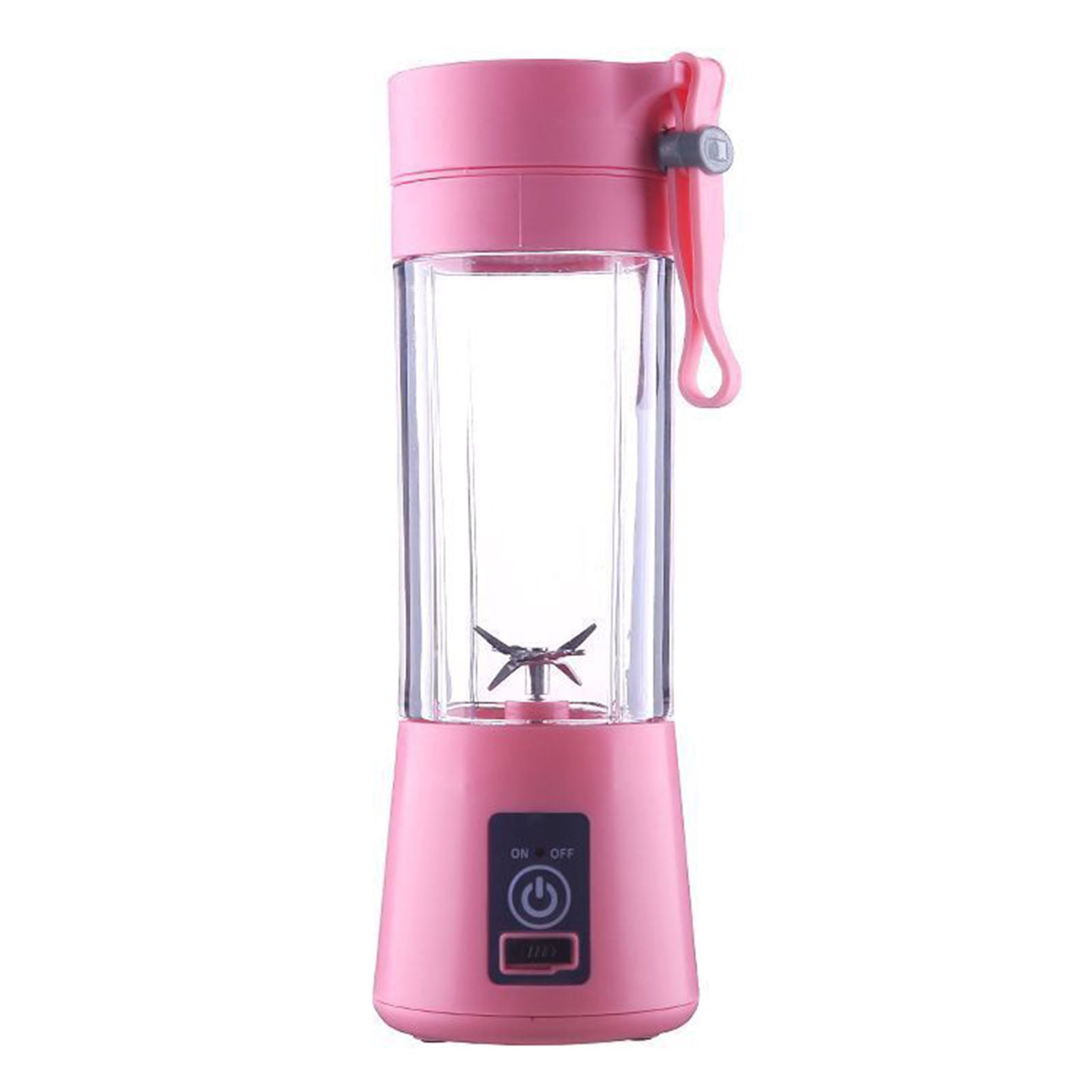 Blender Cup, One Button Operation Pink USB Rechargeable Portable Blender  for Juices